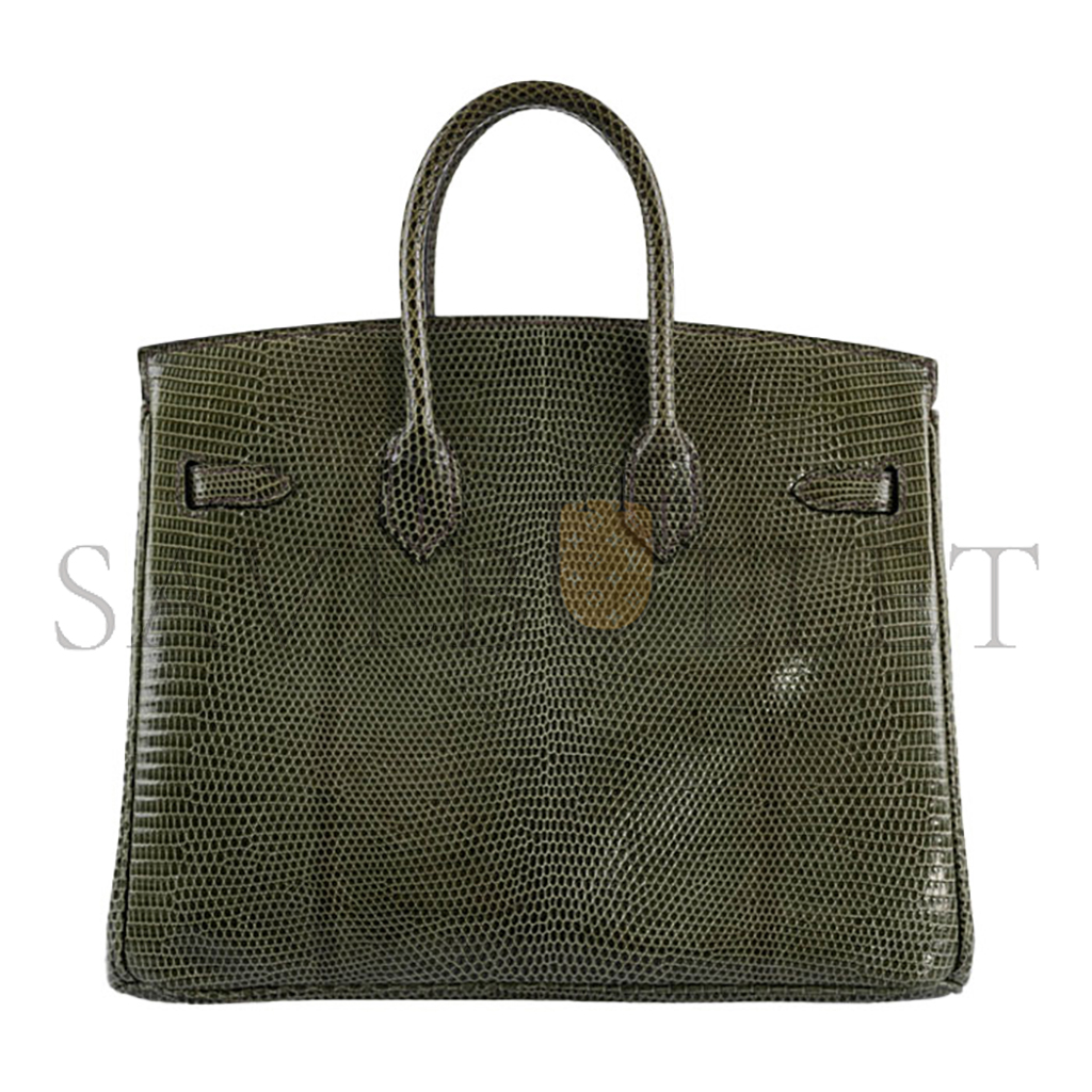 H**mes master birkin 25 lizard jungle green silver buckle h028352ca26 (25*20*13cm)